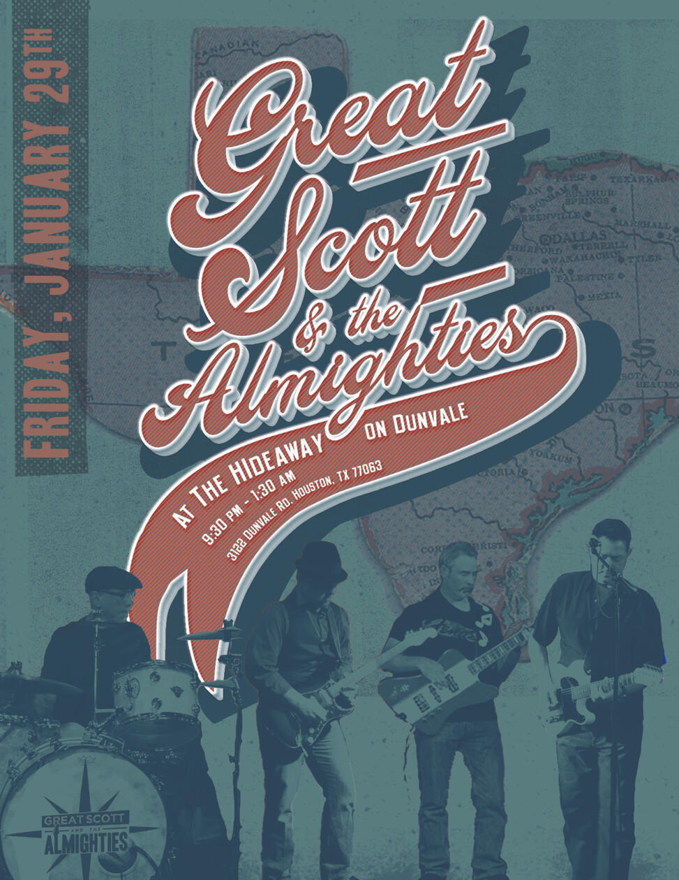 Great Scott &amp; The Almighties Show Flyer