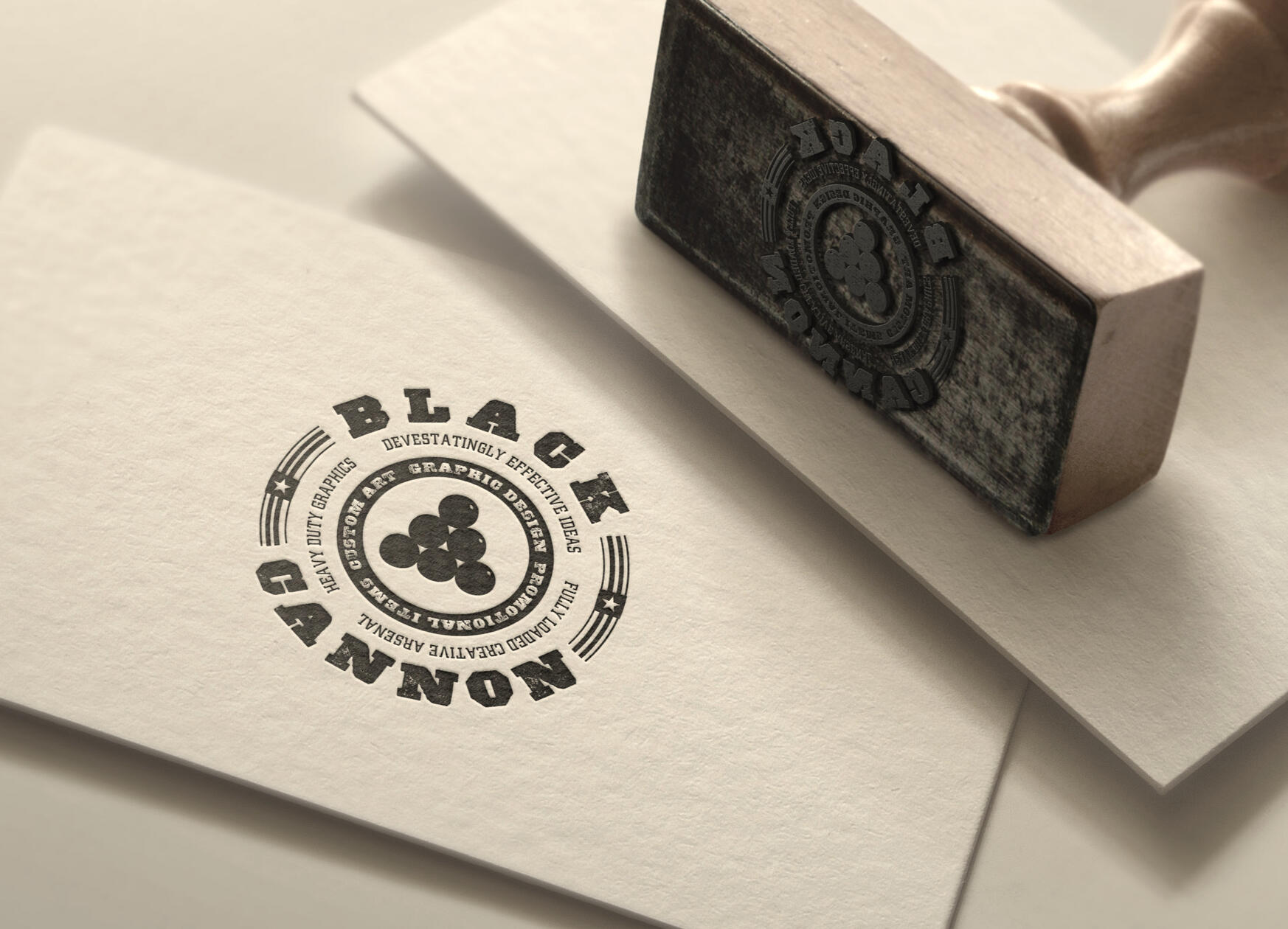 Black Cannon Logo Stamp